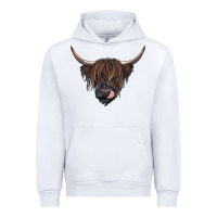 White Black highland cow Urban Hoodie - RanaPortraitStore