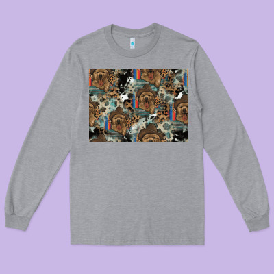 Dog Pattern Long Sleeve Tee Designed By Cowhidedigitalart