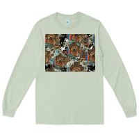 Matcha Dog Pattern Long Sleeve Tee - CowhideDigitalArt
