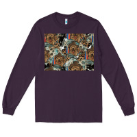 Plum Dog Pattern Long Sleeve Tee - CowhideDigitalArt