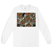 White Dog Pattern Long Sleeve Tee - CowhideDigitalArt