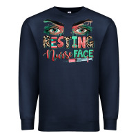 Navy resting nurse face Premium Sweatshirt - RanaPortraitStore