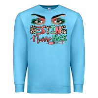 Ocean Blue resting nurse face Premium Sweatshirt - RanaPortraitStore