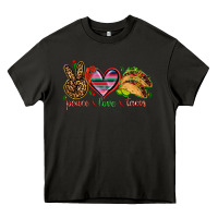 Asphalt Peace love tacos Mexico Heavy Core Tee - HowdyJamesFarm