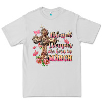 Dove Grey Blessed women are born in March Premium Tee - FaDigitalArtStudio