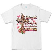 White Blessed women are born in March Premium Tee - FaDigitalArtStudio