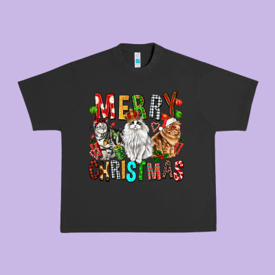 Merry Christmas Cats Urban Heavy Tee Designed By Fadigitalartstudio