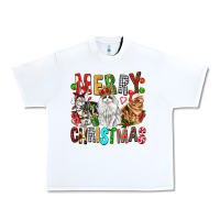 White Merry christmas cats Urban Heavy Tee - FaDigitalArtStudio
