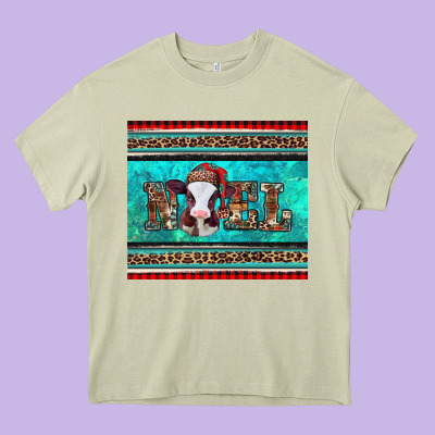 Western Christmas Baby Cow Noel Tumbler Heavy Core Tee Designed By Jasminsmagicworld
