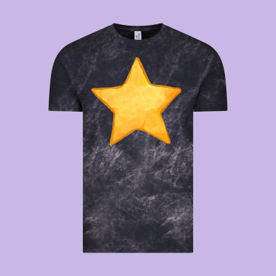 Yellow Star Vintage Tee Designed By Fadigitalartstudio