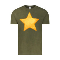Vintage Olive yellow star Vintage Tee - FaDigitalArtStudio