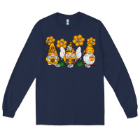 Navy Honey Gnome Long Sleeve Tee - CowhideDigitalArt