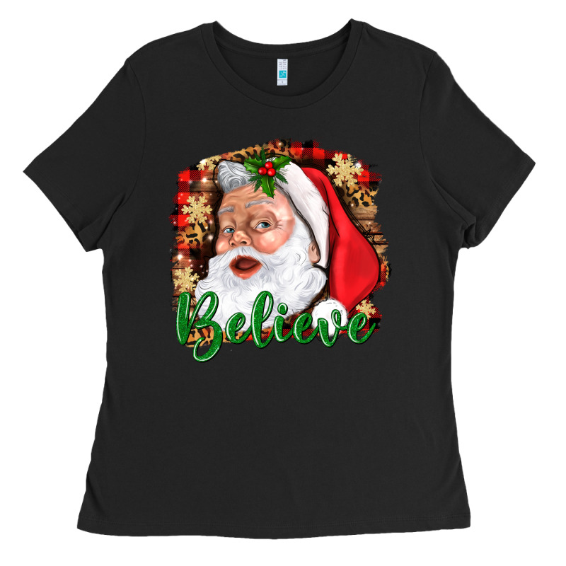 Believe And Santa Ladies Tee by BundleAndBundleShop | Teevron