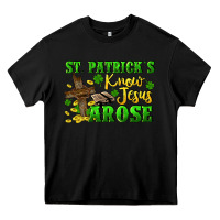 Black St. Patrick's know Jesus arose Heavy Core Tee - CowGirlArtShop