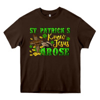 Chocolate Brown St. Patrick's know Jesus arose Heavy Core Tee - CowGirlArtShop