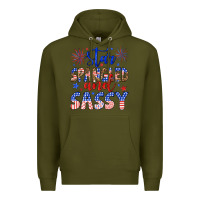 Army Green star spangled and sassy Premium Hoodie - Artiststas