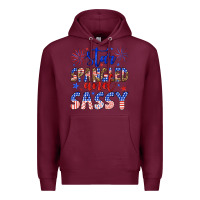 Burgundy star spangled and sassy Premium Hoodie - Artiststas
