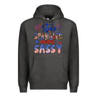 Charcoal Heather star spangled and sassy Premium Hoodie - Artiststas