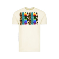 Vintage Arctic serape leopard tooled leather cowhide background Vintage Tee - RanaPortraitStore