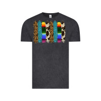 Vintage Black serape leopard tooled leather cowhide background Vintage Tee - RanaPortraitStore