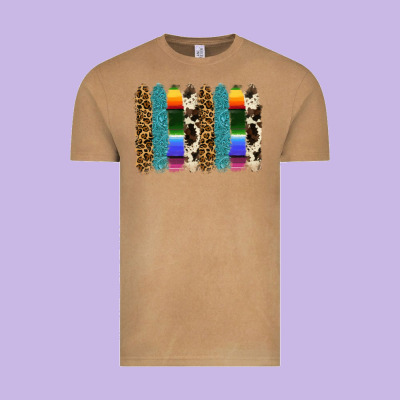 Serape Leopard Tooled Leather Cowhide Background Vintage Tee Designed By Ranaportraitstore