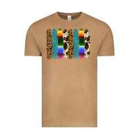 Vintage Camel serape leopard tooled leather cowhide background Vintage Tee - RanaPortraitStore