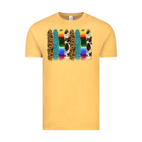 Vintage Mustard serape leopard tooled leather cowhide background Vintage Tee - RanaPortraitStore