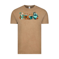 Vintage Coffee Winter Coffee Cups Vintage Tee - FaDigitalArtStudio