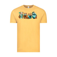 Vintage Mustard Winter Coffee Cups Vintage Tee - FaDigitalArtStudio