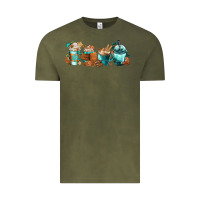 Vintage Olive Winter Coffee Cups Vintage Tee - FaDigitalArtStudio