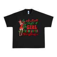 Black Just A Girl Who Loves Christmas Urban Heavy Tee - FaDigitalArtStudio