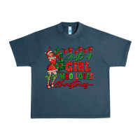 Midnight Navy Just A Girl Who Loves Christmas Urban Heavy Tee - FaDigitalArtStudio