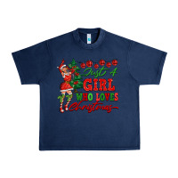 Navy Just A Girl Who Loves Christmas Urban Heavy Tee - FaDigitalArtStudio