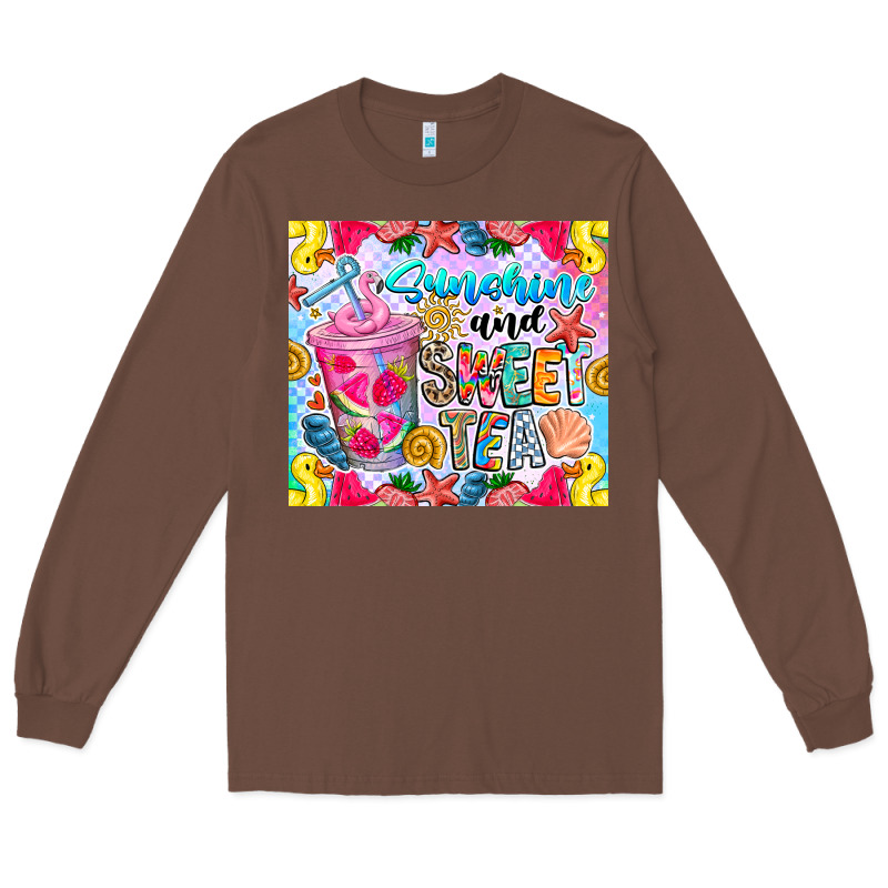 Summer Vibes With Sweet Tea Long Sleeve Tee by CowhideDigitalArt | Teevron