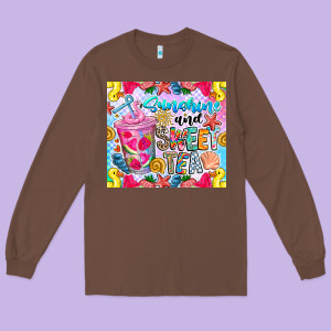 Summer Vibes With Sweet Tea Long Sleeve Tee Designed By Cowhidedigitalart