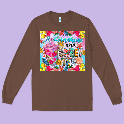 Summer Vibes With Sweet Tea Long Sleeve Tee Designed By Cowhidedigitalart