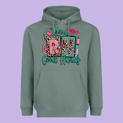 You Rn Good Hands Registered Nurse Heavyweight Hoodie Designed By Ranaportraitstore