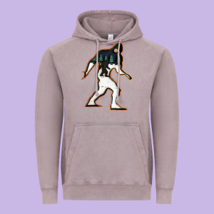 Bigfoot Wood Layered Christmas Vintage Hoodie Designed By Designefamous