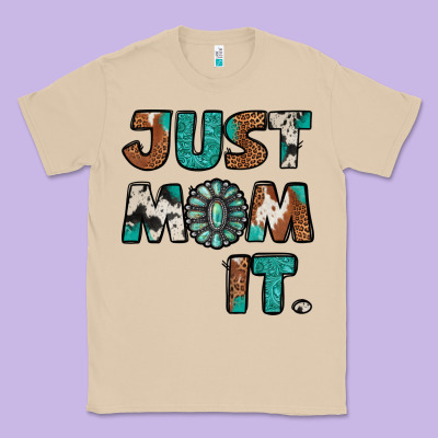 Just Mom It Cowhide Turquoise Classic Tee Designed By Jasminsmagicworld