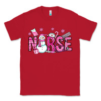 Red nurse pink christmas Classic Tee - OliviaCreatesArt