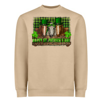 Mushroom happy st. patrick's day horses with leprechaun hat and bandana Heavyweight Sweatshirt - RanaPortraitStore