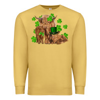 Antique Gold st patricks day cow family Premium Sweatshirt - RanaPortraitStore
