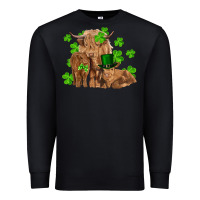 Black st patricks day cow family Premium Sweatshirt - RanaPortraitStore