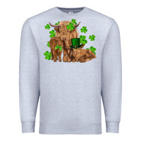 Heather Grey st patricks day cow family Premium Sweatshirt - RanaPortraitStore