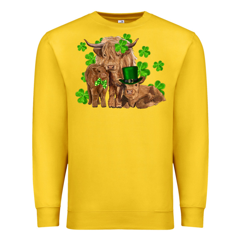 St Patricks Day Cow Family Premium Sweatshirt by RanaPortraitStore | Teevron