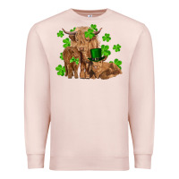 Pale Pink st patricks day cow family Premium Sweatshirt - RanaPortraitStore