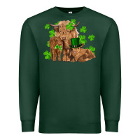 Sports Green st patricks day cow family Premium Sweatshirt - RanaPortraitStore