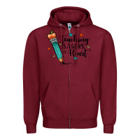 Burgundy teaching i̇s a work of heart Zipper Hoodie - JahusDesignShop