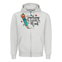 Dove Grey teaching i̇s a work of heart Zipper Hoodie - JahusDesignShop