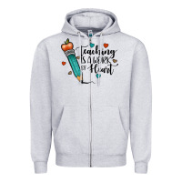 Heather Grey teaching i̇s a work of heart Zipper Hoodie - JahusDesignShop